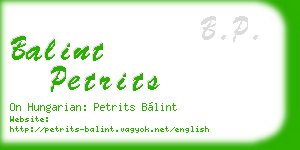 balint petrits business card